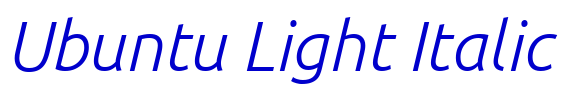Ubuntu Light Italic шрифт